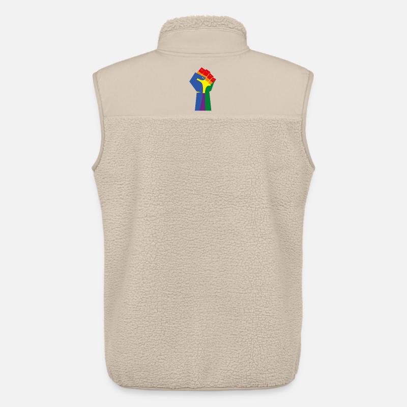 Die erhobene Faust (Regenbogenfarben) - Unisex Sherpaweste von Stanley/Stella - Beige