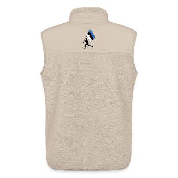 Flagge Estland Mann läuft - Unisex Sherpaweste von Stanley/Stella - Beige - Hinten - AI Model Male 178 light (178cm)