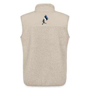 Flag Estonia woman running - Unisex Sherpa Gilet by Stanley/Stella - beige - Back - AI Model Male 178 light (178cm)