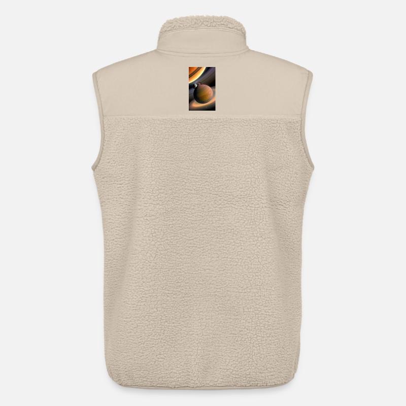 Celestial Ringed Planets Artwork - Unisex Sherpa Gilet by Stanley/Stella - beige