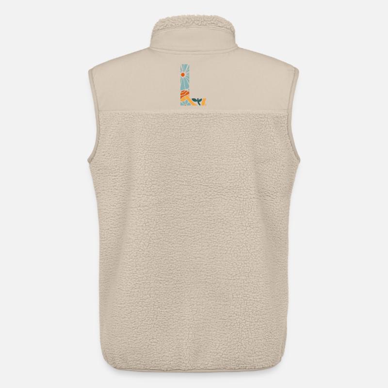 Letter l Groovy Flowers Geschenkidee - Unisex Sherpaweste von Stanley/Stella - Beige