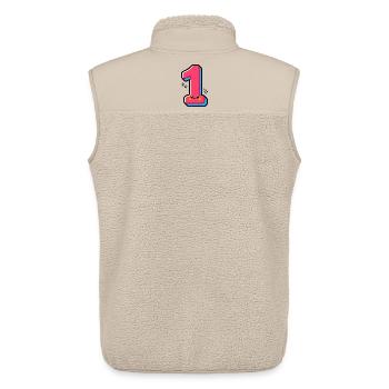Number 1 Happy Pink Illustrated - Unisex Sherpa Gilet by Stanley/Stella - beige - Back - AI Model Male 178 light (178cm)