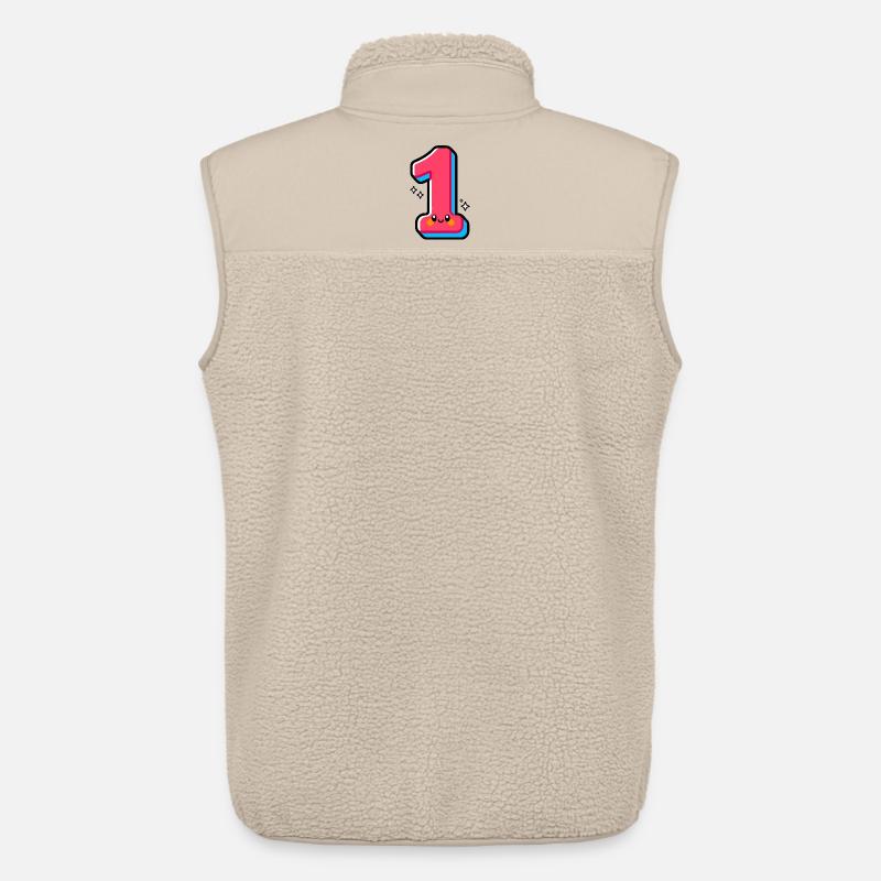 Nummer 1 Happy Pink Illustrated - Unisex Sherpaweste von Stanley/Stella - Beige