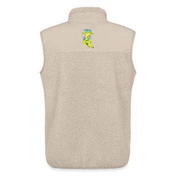 This Is Bananas 8th Birthday Dolphin - Unisex Sherpa Gilet by Stanley/Stella - beige - Back - AI Model Male 178 light (178cm)