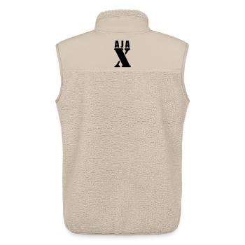 Ajax – Conception du prénom | Typographie minimale - Veste sans manches sherpa unisexe Stanley/Stella - beige - Dos - AI Model Male 178 light (178cm)