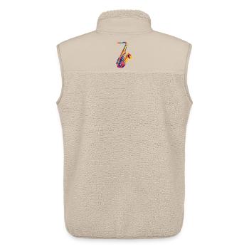 FarbSax PopsArt - Unisex Sherpaweste von Stanley/Stella - Beige - Hinten - AI Model Male 178 light (178cm)