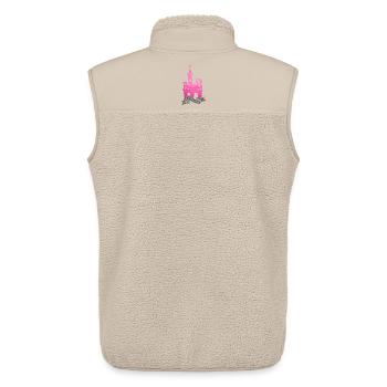 Burgfräulein Prinzessin Banderole pink Mädchen  - Unisex Sherpaweste von Stanley/Stella - Beige - Hinten - AI Model Male 178 light (178cm)