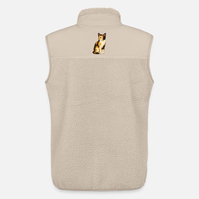 Emmi Polygonkatze Geometrische Niedlichkeit - Unisex Sherpaweste von Stanley/Stella - Beige