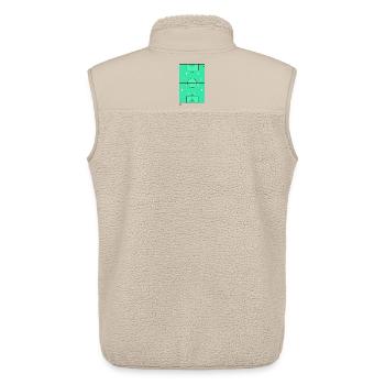 Conception classique du terrain tactique de football 442 - Veste sans manches sherpa unisexe Stanley/Stella - beige - Dos - AI Model Male 178 light (178cm)