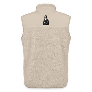 Enceinte avec un ventre de grossesse - Veste sans manches sherpa unisexe Stanley/Stella - beige - Dos - AI Model Male 178 light (178cm)