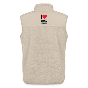 I love Luke Combs - Unisex Sherpa Gilet by Stanley/Stella - beige - Back - AI Model Male 178 light (178cm)