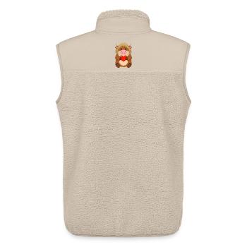Une vache Highland comique au cœur rouge – Love Art - Veste sans manches sherpa unisexe Stanley/Stella - beige - Dos - AI Model Male 178 light (178cm)