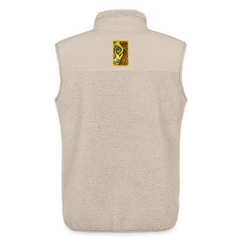 Lion Portrait in Yellow-Brown Style Lion Portrait - Unisex Sherpa Gilet by Stanley/Stella - beige - Back - AI Model Male 178 light (178cm)
