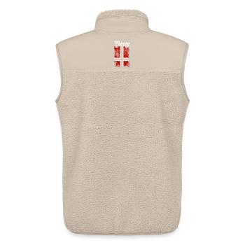 Norge | Norvège avec drapeau norvégien - Veste sans manches sherpa unisexe Stanley/Stella - beige - Dos - AI Model Male 178 light (178cm)