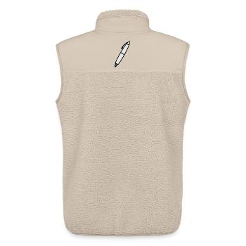 Stylo d’écriture pour écrivain - Veste sans manches sherpa unisexe Stanley/Stella - beige - Dos - AI Model Male 178 light (178cm)