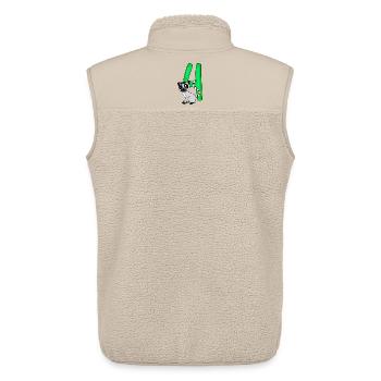 4 ans 4 ans avec motif animal - quatre - Veste sans manches sherpa unisexe Stanley/Stella - beige - Dos - AI Model Male 178 light (178cm)