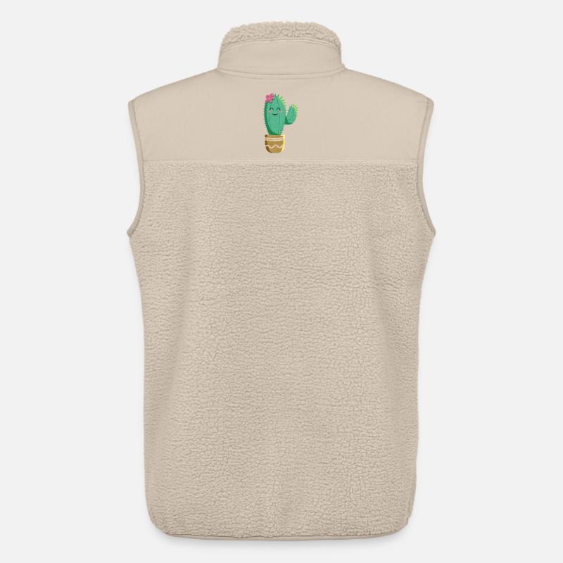 Cactus mignon avec fleur - Veste sans manches sherpa unisexe Stanley/Stella - beige
