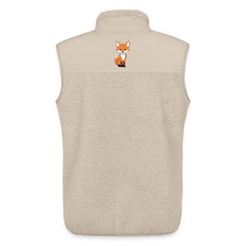 Cute Fox Caricature Print - Unisex Sherpa Gilet by Stanley/Stella - beige - Back - AI Model Male 178 light (178cm)