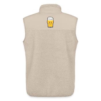 Dessin animé joyeux avec verre à bière - Veste sans manches sherpa unisexe Stanley/Stella - beige - Dos - AI Model Male 178 light (178cm)