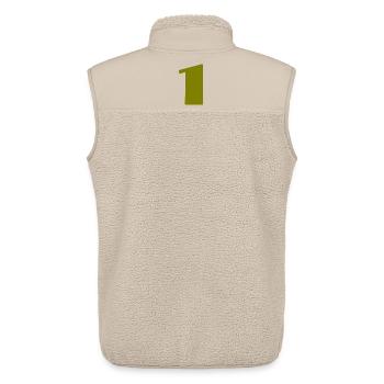JAHRESTAG. ALLES GUTE ZUM GEBURTSTAG. ALLES GUTE ZUM GEBURTSTAG. - Unisex Sherpaweste von Stanley/Stella - Beige - Hinten - AI Model Male 178 light (178cm)