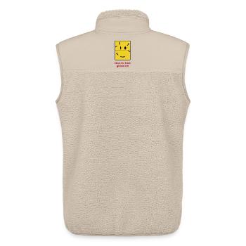 Stück für Stück glücklich – Smiley Puzzle - Unisex Sherpaweste von Stanley/Stella - Beige - Hinten - AI Model Male 178 light (178cm)