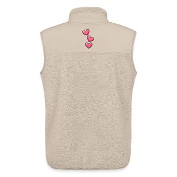 Threesome hearts in pink - Unisex Sherpa Gilet by Stanley/Stella - beige - Back - AI Model Male 178 light (178cm)