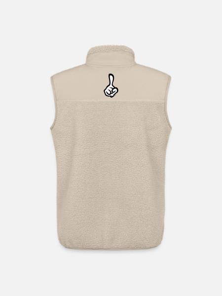 Index levé (doigt / main droite / 2C) - Veste sans manches sherpa unisexe Stanley/Stella - beige