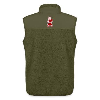 Schwein Boxer Boxhandschuhe Boxen - Unisex Sherpaweste von Stanley/Stella - Khaki - Hinten - AI Model Male 178 light (178cm)