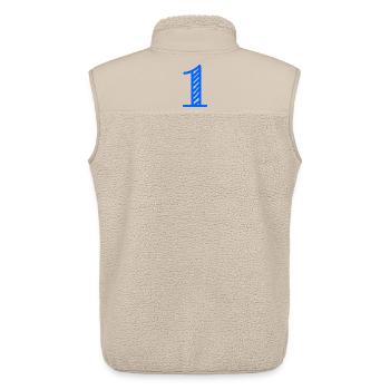 1. 1 Jahr. 1. JAHRESTAG. 1-JÄHRIGES JUBILÄUM - Unisex Sherpaweste von Stanley/Stella - Beige - Hinten - AI Model Male 178 light (178cm)