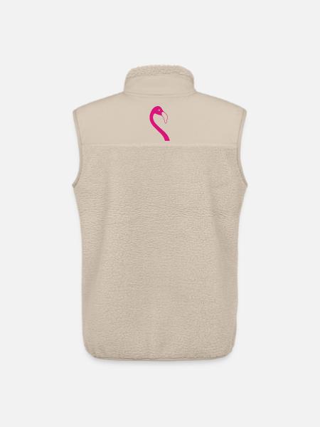 Pink Flamingo Silhouette - Unisex Sherpa Gilet by Stanley/Stella - beige