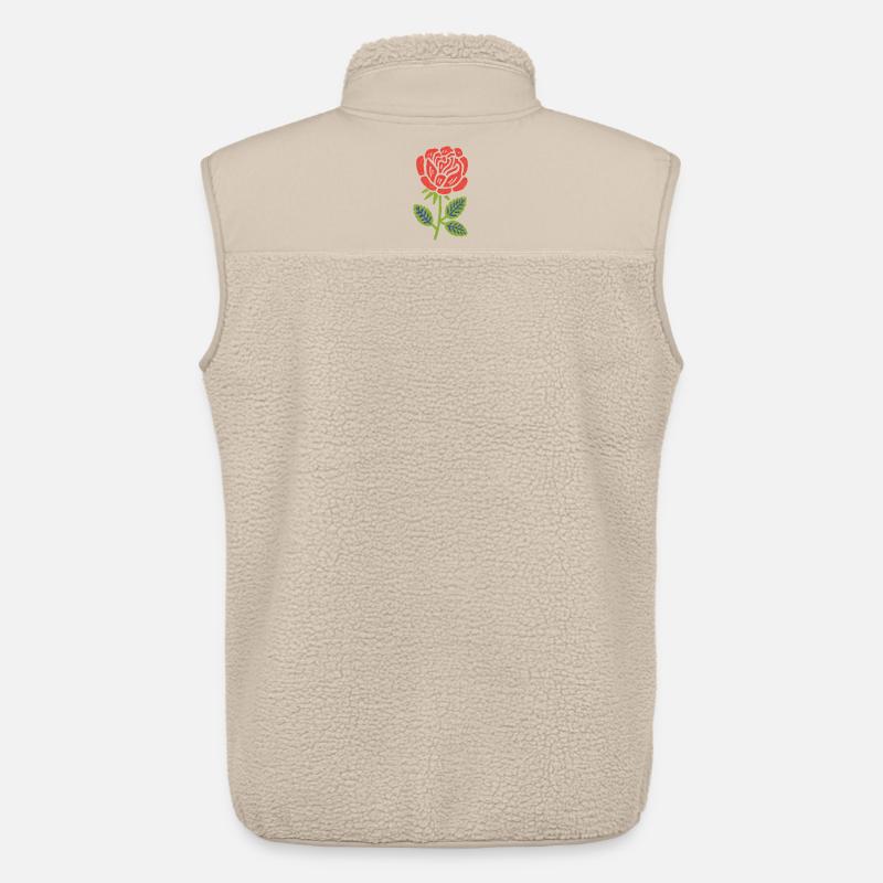 Rote Rose Grafik mit Blättern - Unisex Sherpaweste von Stanley/Stella - Beige