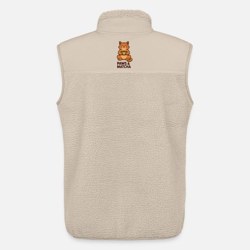 Pfoten & Matcha Katze - Unisex Sherpaweste von Stanley/Stella - Beige