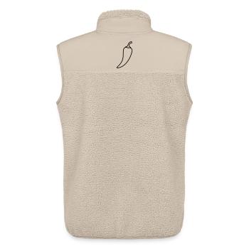 Chili pepper hot outline - Unisex Sherpa Gilet by Stanley/Stella - beige - Back - AI Model Male 178 light (178cm)