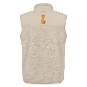 Lässig Wie Eine Katze - Unisex Sherpaweste von Stanley/Stella - Beige - Hinten - AI Model Male 178 light (178cm)