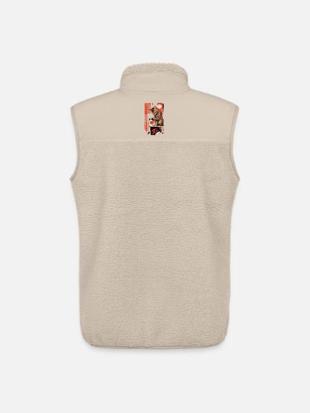 Ready to Fall – Cheeky Bengal Cat - Unisex Sherpa Gilet by Stanley/Stella - beige