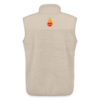 Dr. Love | Herz | Heart | Feuer | Fire | hot | - Unisex Sherpa Gilet by Stanley/Stella - beige - Back - AI Model Male 178 light (178cm)