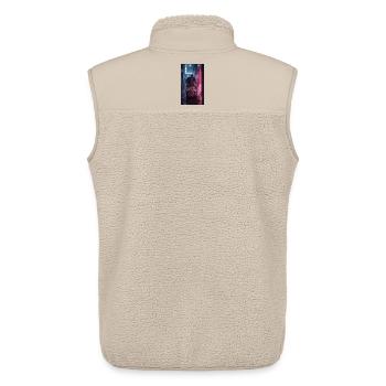 Neon Alley Rebell mit Flaschenkorb - Unisex Sherpaweste von Stanley/Stella - Beige - Hinten - AI Model Male 178 light (178cm)