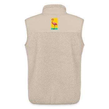 Flamant - Veste sans manches sherpa unisexe Stanley/Stella - beige - Dos - AI Model Male 178 light (178cm)