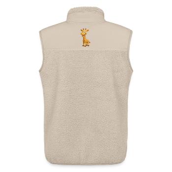 girafe amusante - Veste sans manches sherpa unisexe Stanley/Stella - beige - Dos - AI Model Male 178 light (178cm)
