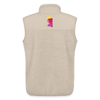 Neon-Lifeguard Turm am Sonnenuntergang - Unisex Sherpaweste von Stanley/Stella - Beige - Hinten - AI Model Male 178 light (178cm)