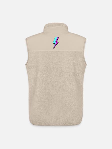 Psychedelic Neon Lightning - Unisex Sherpa Gilet by Stanley/Stella - beige