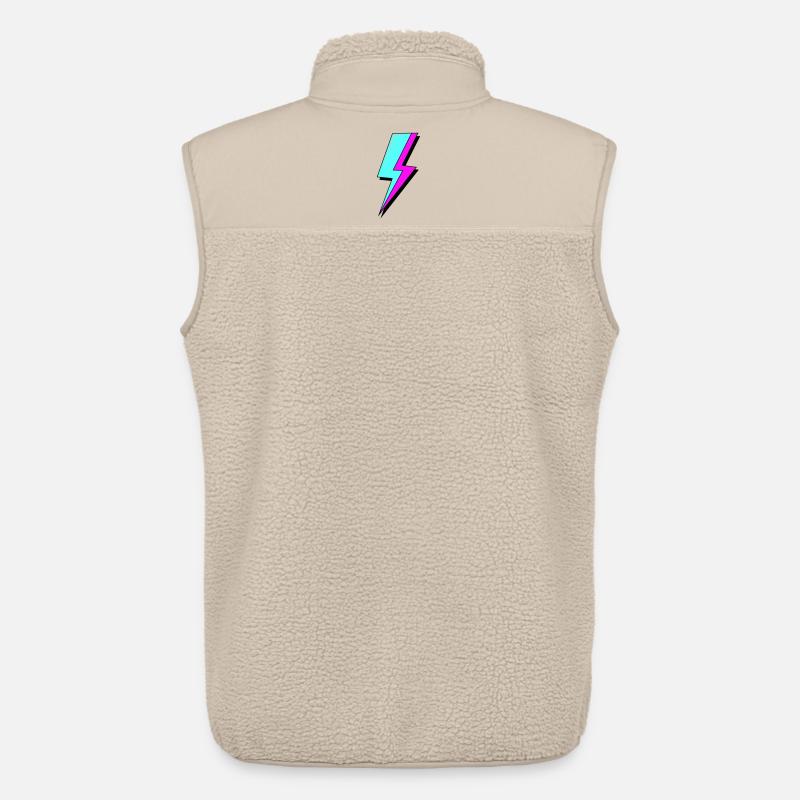 Psychedelic Neon Lightning - Unisex Sherpa Gilet by Stanley/Stella - beige