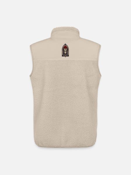 Gothic Owl Blood Moon Stained Glass - Unisex Sherpa Gilet by Stanley/Stella - beige