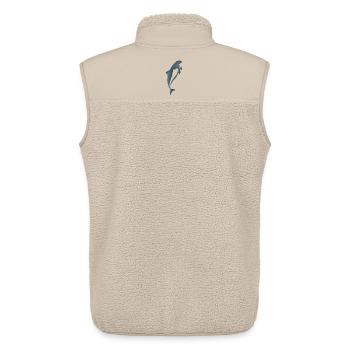 Silhouette de dauphin aquarelle - Veste sans manches sherpa unisexe Stanley/Stella - beige - Dos - AI Model Male 178 light (178cm)