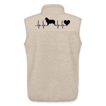 Australian Shepherd, Dog, Heart, Pulse, Animals, ECG - Unisex Sherpa Gilet by Stanley/Stella - beige - Back - AI Model Male 178 light (178cm)
