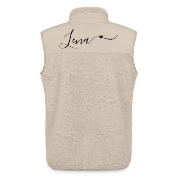 Lena Nom de famille Prénom Décoratif - Veste sans manches sherpa unisexe Stanley/Stella - beige - Dos - AI Model Male 178 light (178cm)