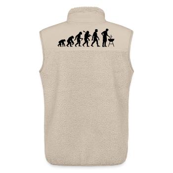 Grillen Evolution für BBQ Grillteufel - Unisex Sherpaweste von Stanley/Stella - Beige - Hinten - AI Model Male 178 light (178cm)