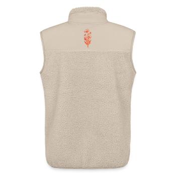 Poppy Line Art Minimalist Design - Unisex Sherpa Gilet by Stanley/Stella - beige - Back - AI Model Male 178 light (178cm)