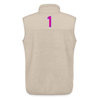 1. 1 Jahr. 1. JUBILÄUM. 1-JÄHRIGES JUBILÄUM - Unisex Sherpaweste von Stanley/Stella - Beige - Hinten - AI Model Male 178 light (178cm)