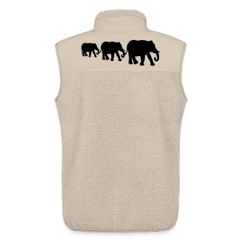 Elephants, elephant family, black silhouettes. - Unisex Sherpa Gilet by Stanley/Stella - beige - Back - AI Model Male 178 light (178cm)